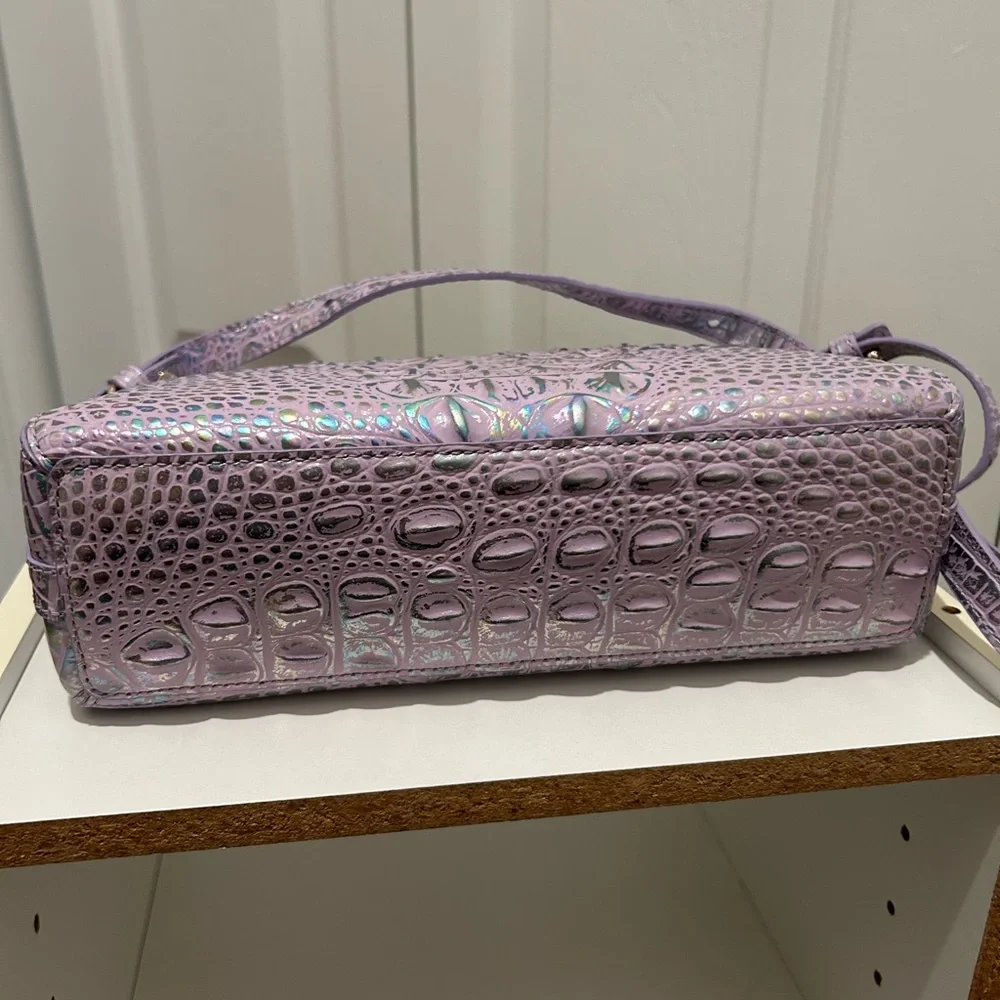 Brahmin Mini Sydney Violet Wonderland Melbourne Leather Crossbody & Card Case - Picture 6 of 15